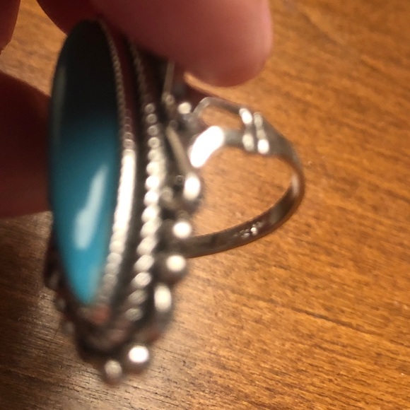 SOLD on another site! Vintage turquoise stone silver ring signed Park Lane - Picture 4 of 8